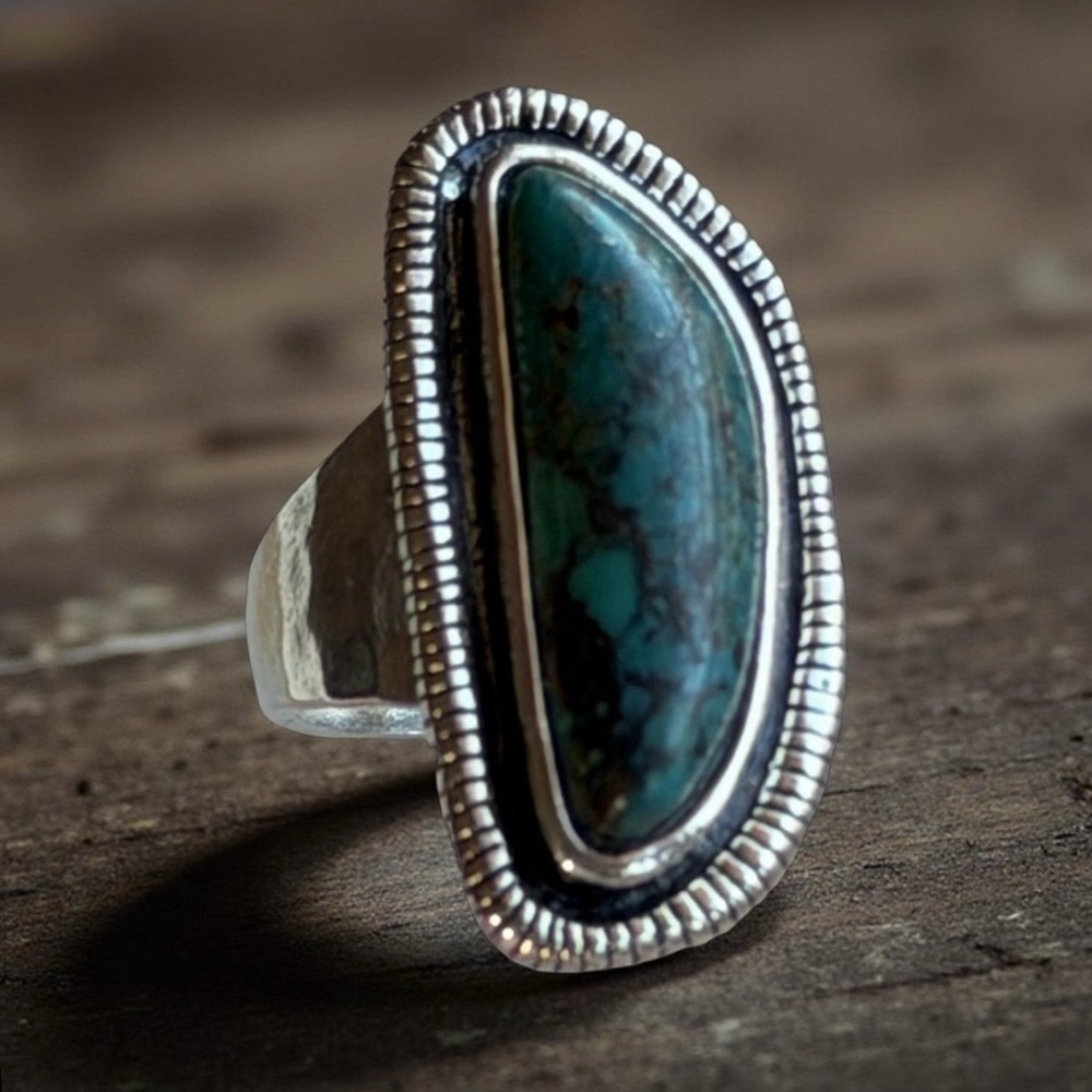 Vintage Silpada 925 Sterling Silver Auth Turquoise Ring |Size 7 | R3482 “Ripple” - Picture 16 of 16
